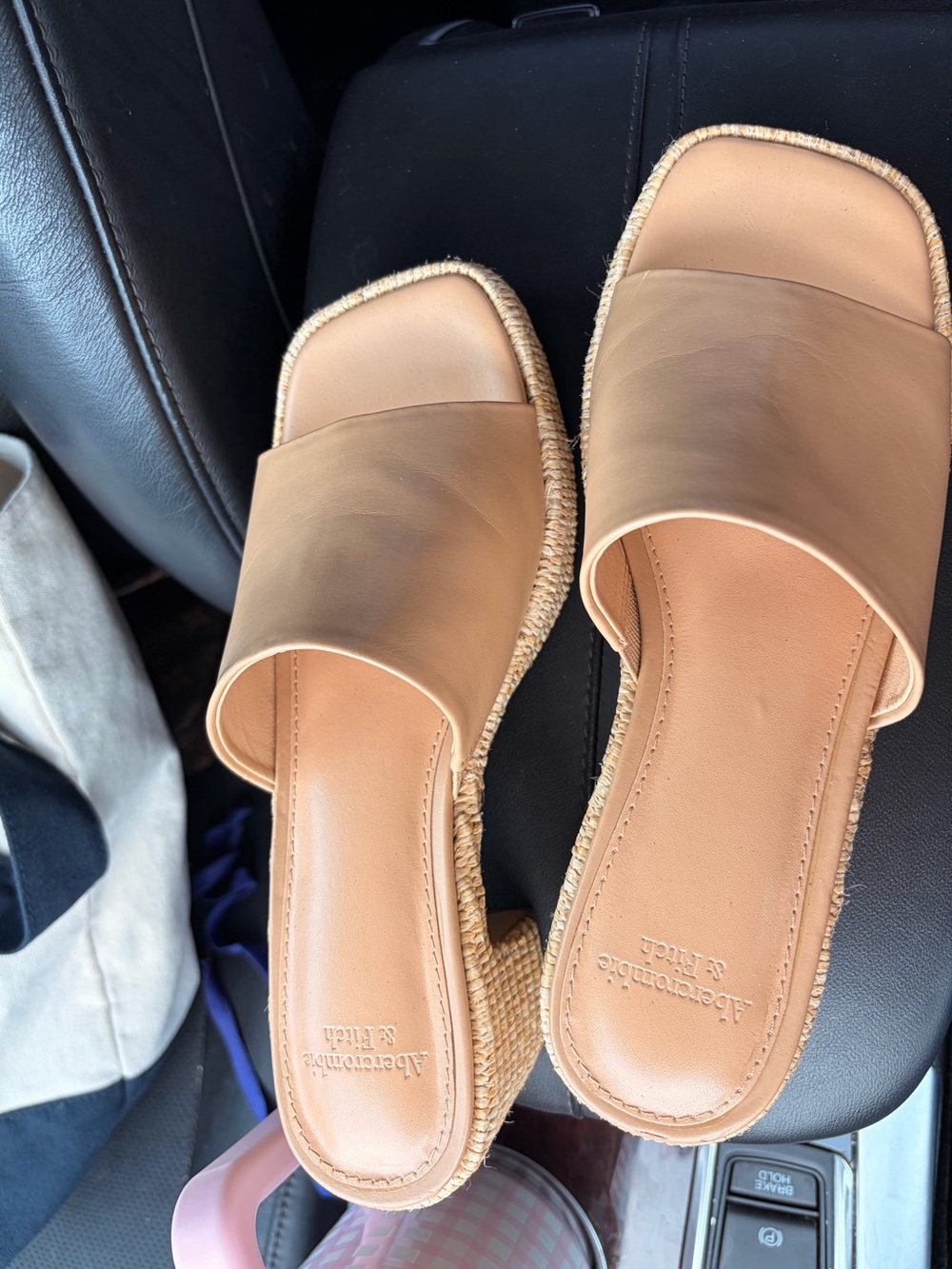 Abercrombie & Fitch Tan Slide Espadrille Mules